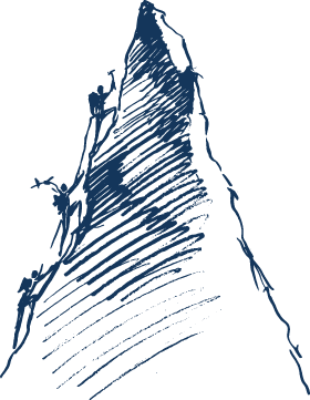 Illustration d'une personne grimpant une montagne